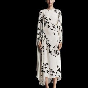 Zara Monochrome Floral Midi Dress